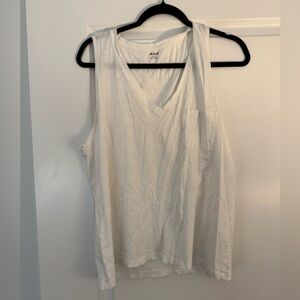 Madewell White V-Neck Tank Top